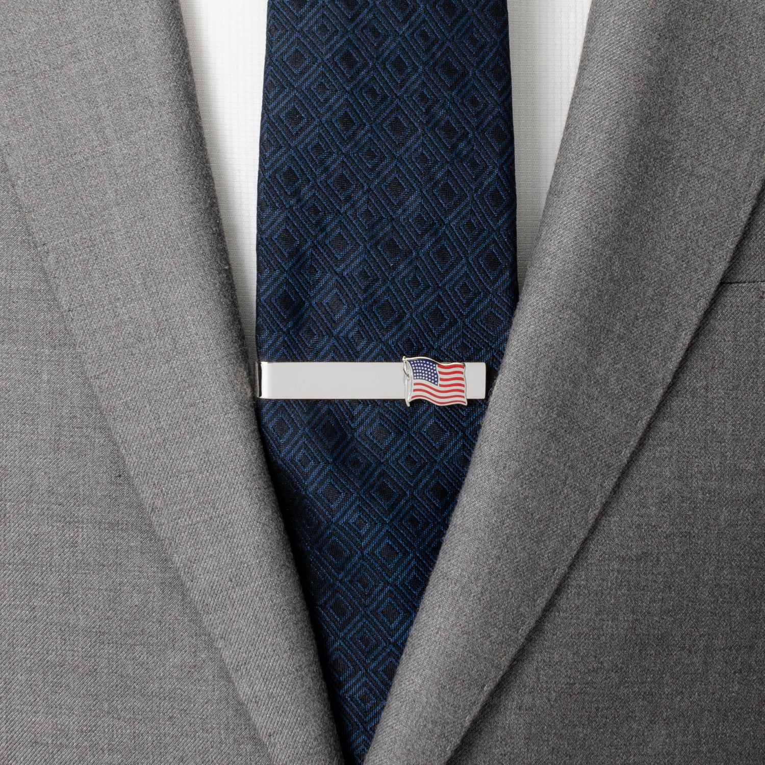 Waving American Flag Tie Bar - Image 2