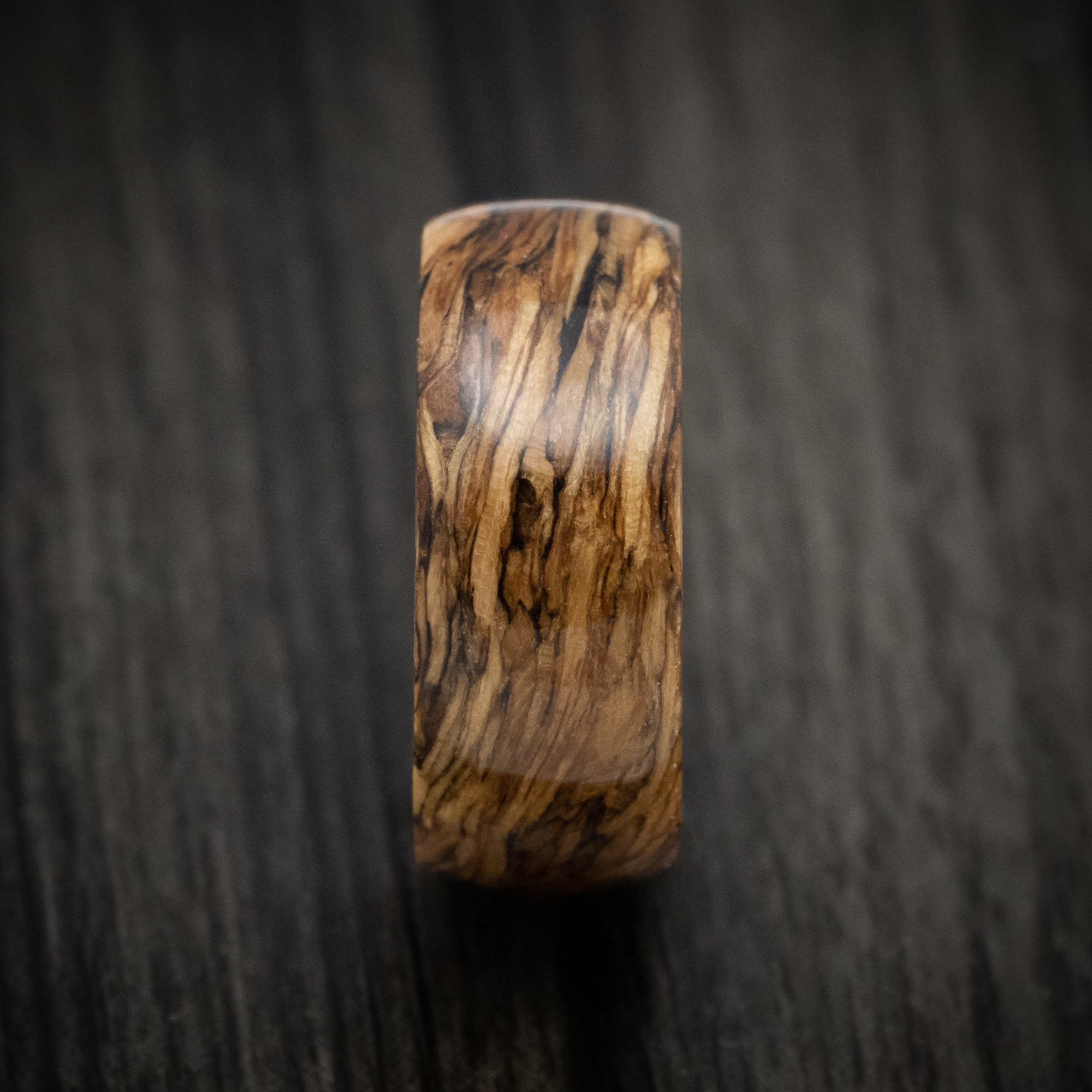 Whiskey Barrel Wood Marbled Wood Men's Ring Custom Made Band - Image 3