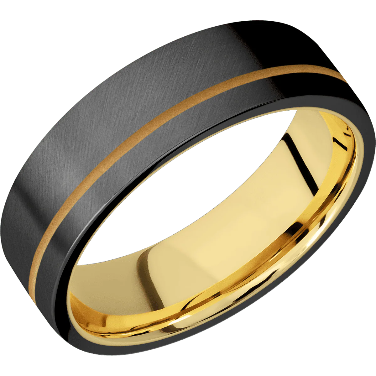 Zirconium + Anglesatin , Anglesatin Finish + 14K Yellow Gold - Image 2