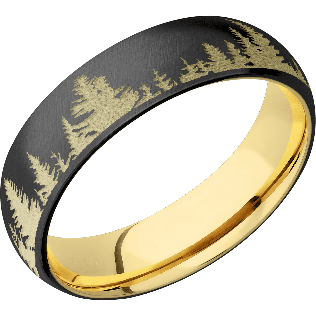 Zirconium + Anglesatin Finish + 14K Yellow Gold - Image 2