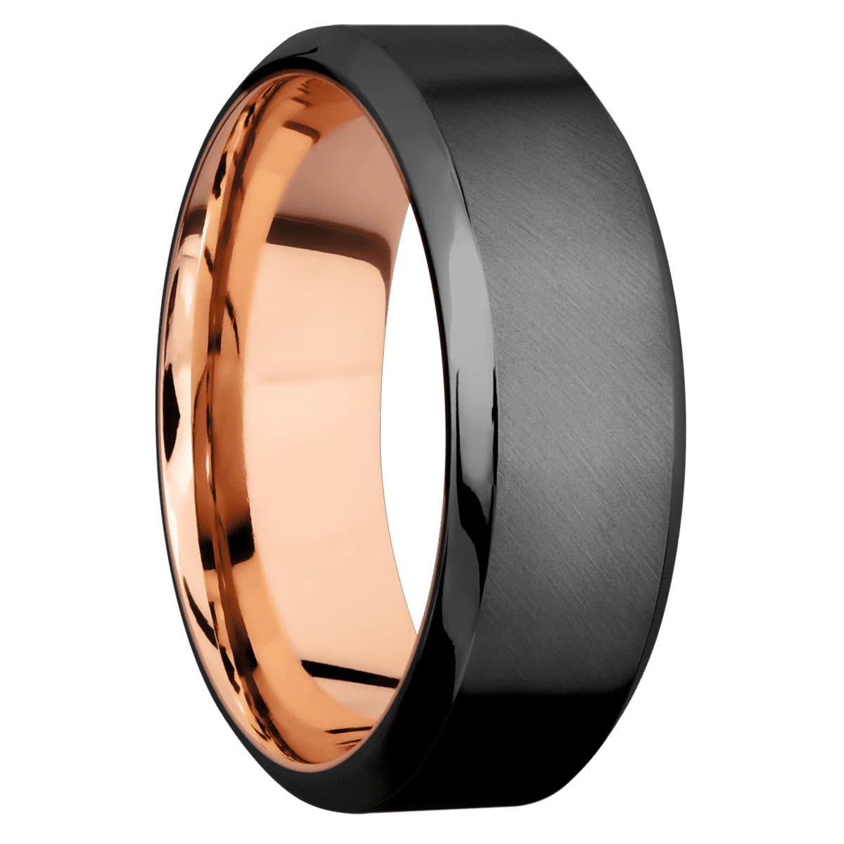Zirconium + Anglesatin , Polish Finish + 14K Rose Gold