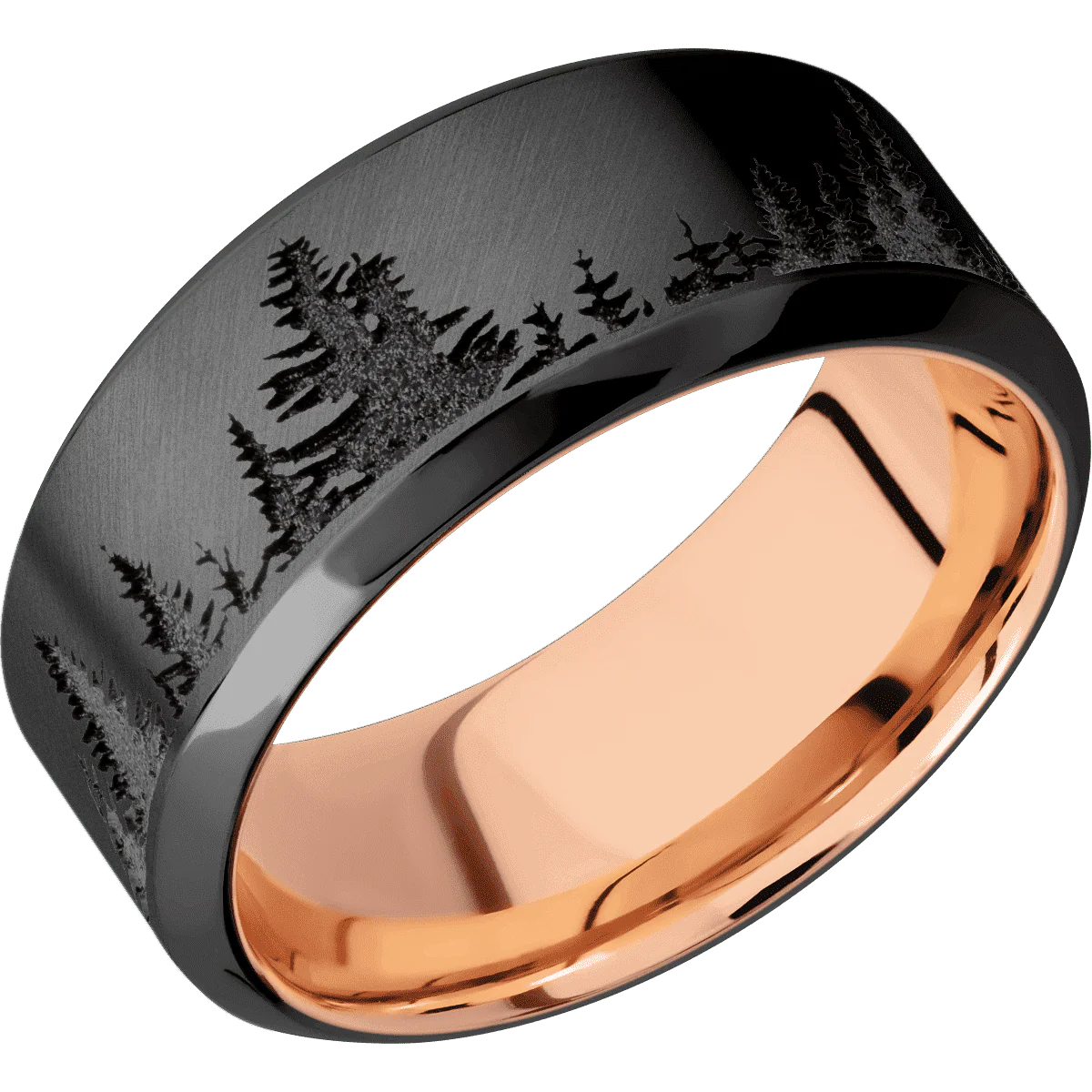 Zirconium + Anglesatin , Polish Finish + 14K Rose Gold - Image 2