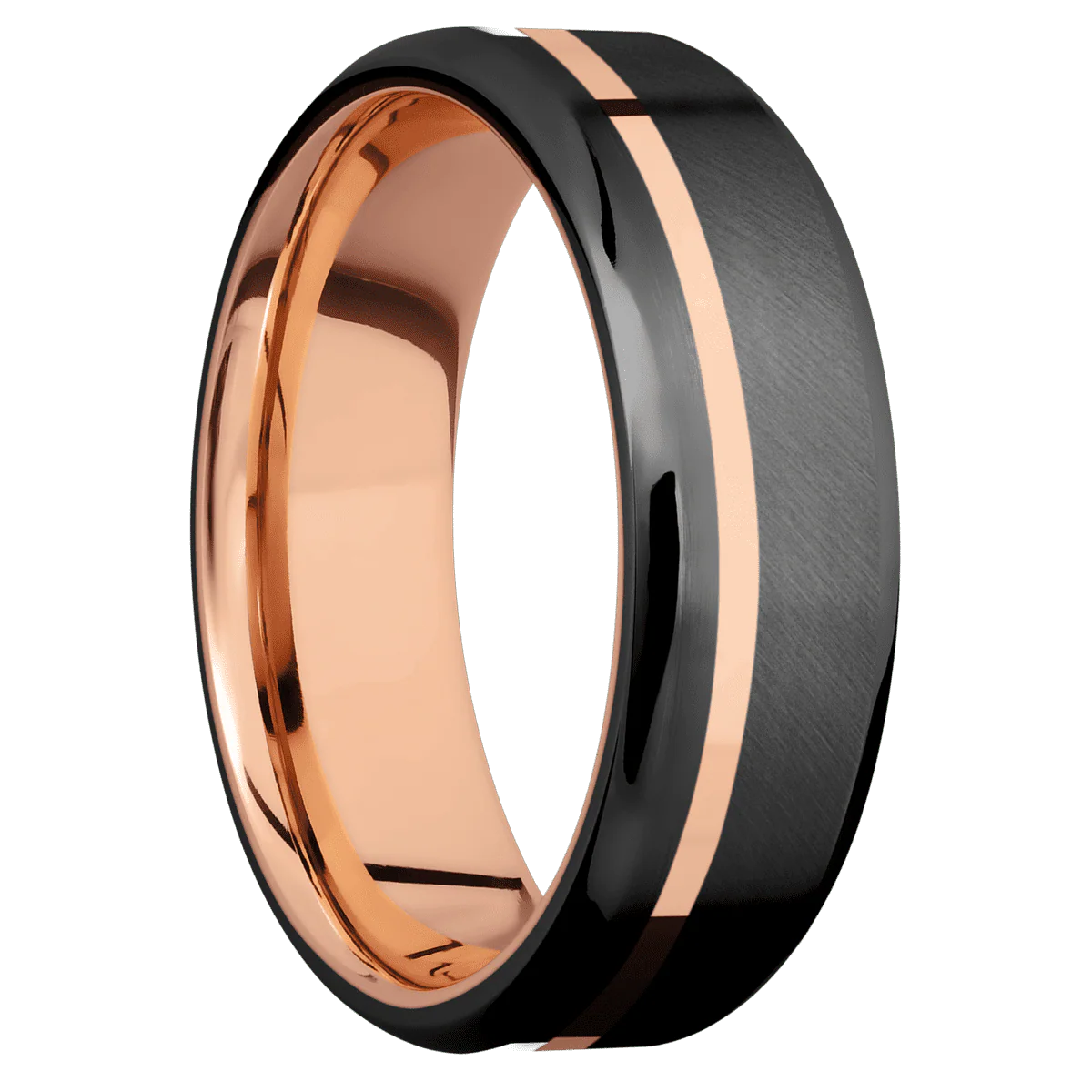 Zirconium + Anglesatin , Polish Finish + 18K Rose Gold
