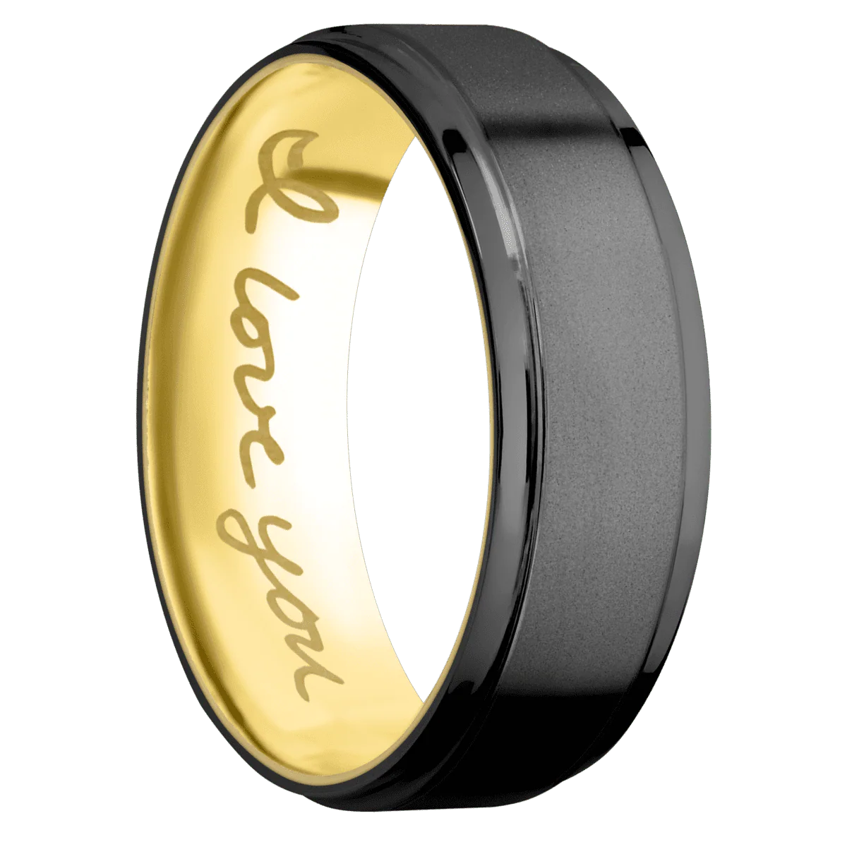Zirconium + Bead , Polish Finish + 10K Yellow Gold