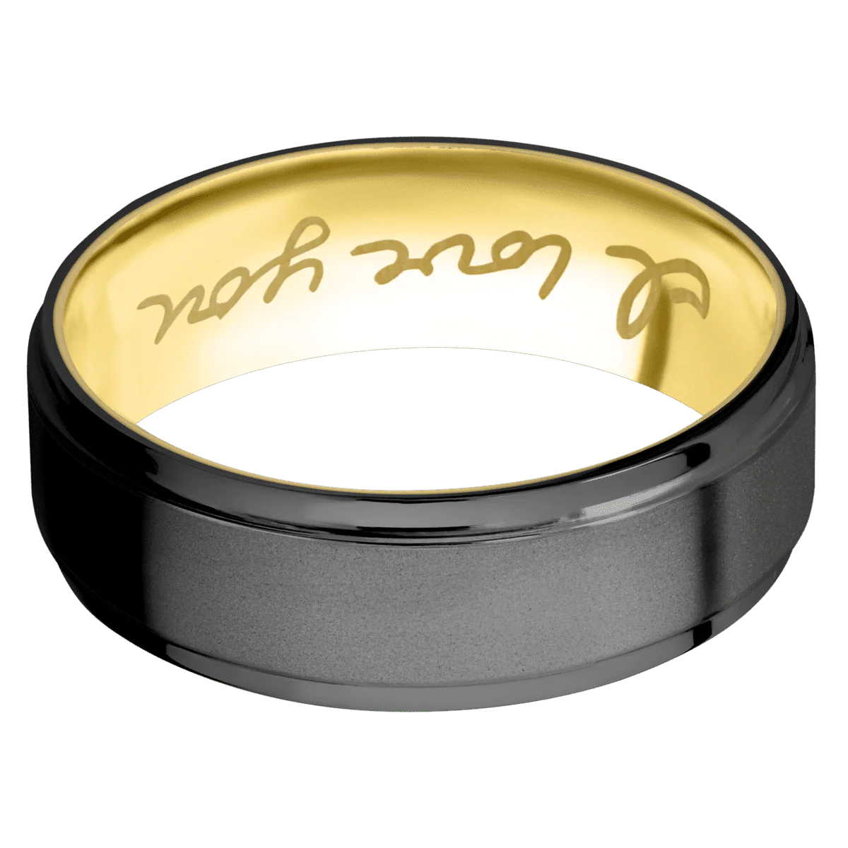 Zirconium + Bead , Polish Finish + 10K Yellow Gold - Image 3