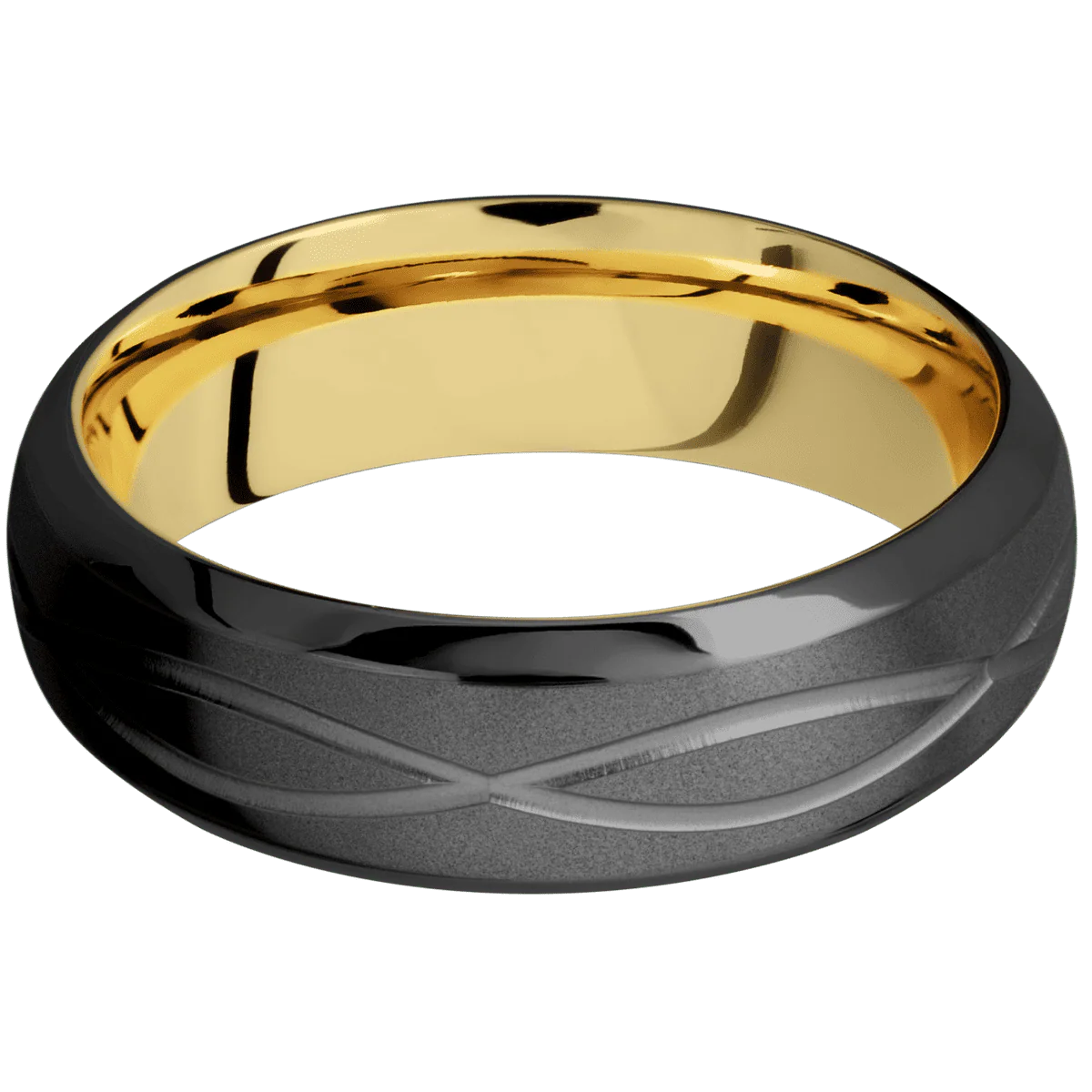 Zirconium + Bead , Polish Finish + 10K Yellow Gold - Image 3