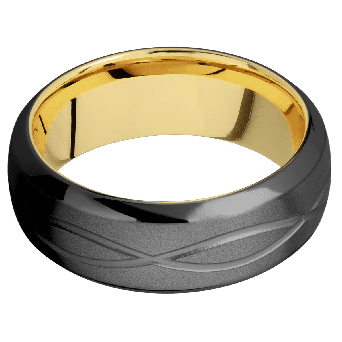 Zirconium + Bead , Polish Finish + 10K Yellow Gold - Image 3