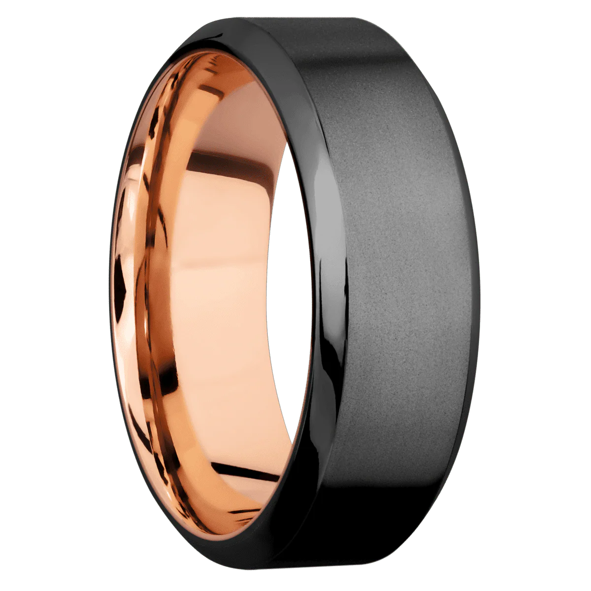 Zirconium + Bead , Polish Finish + 14K Rose Gold