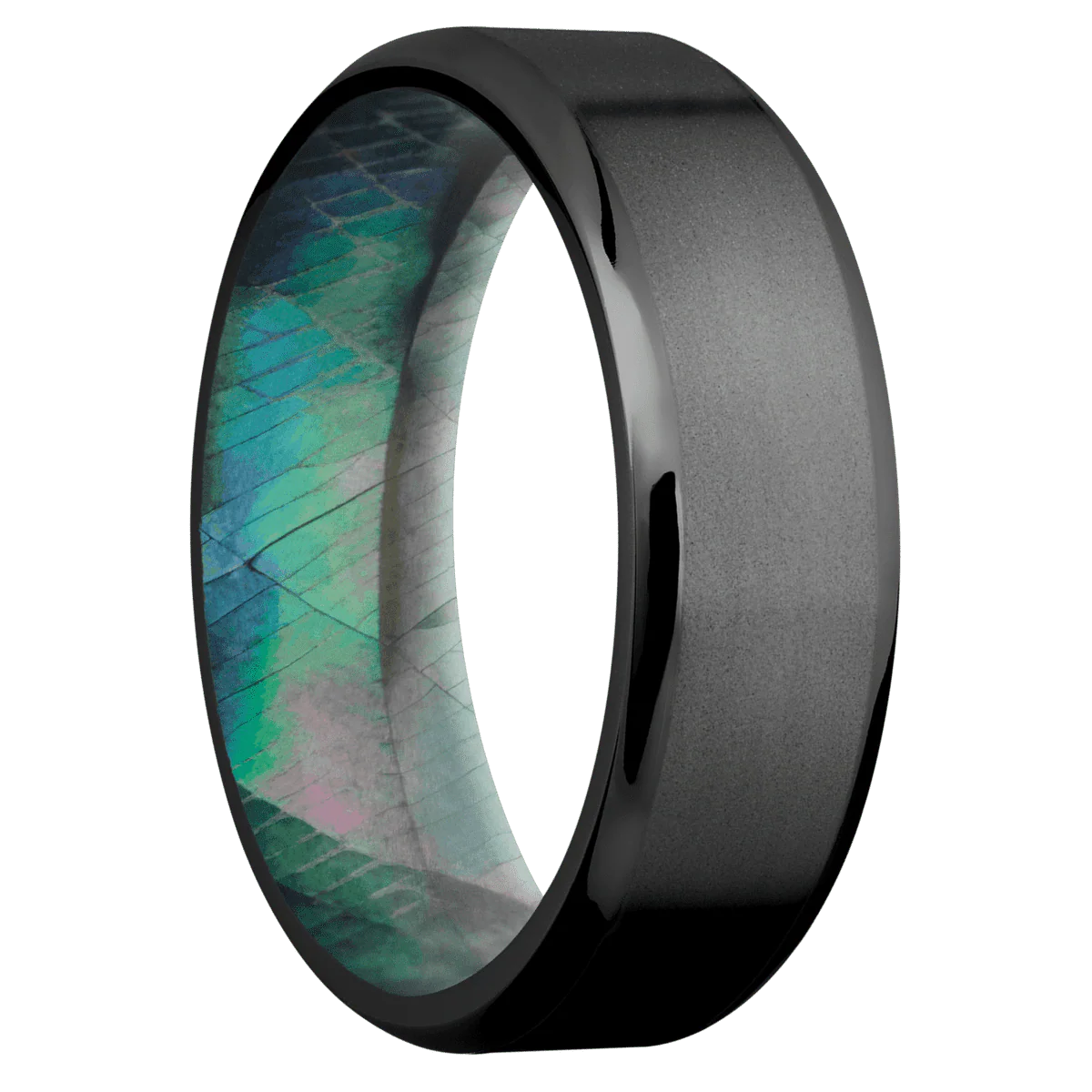 Zirconium + Bead , Polish Finish + Black Mother of Pearl