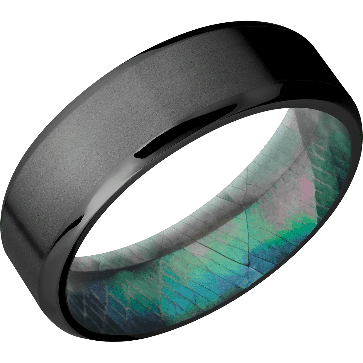 Zirconium + Bead , Polish Finish + Black Mother of Pearl - Image 2