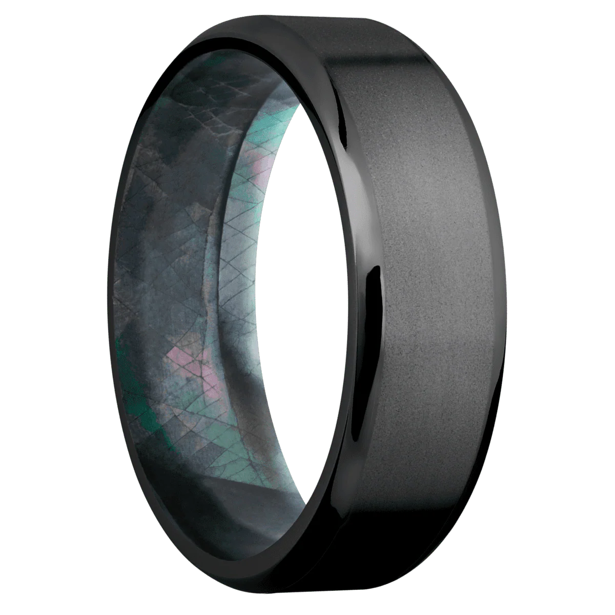 Zirconium + Bead , Polish Finish + Black Mother of Pearl