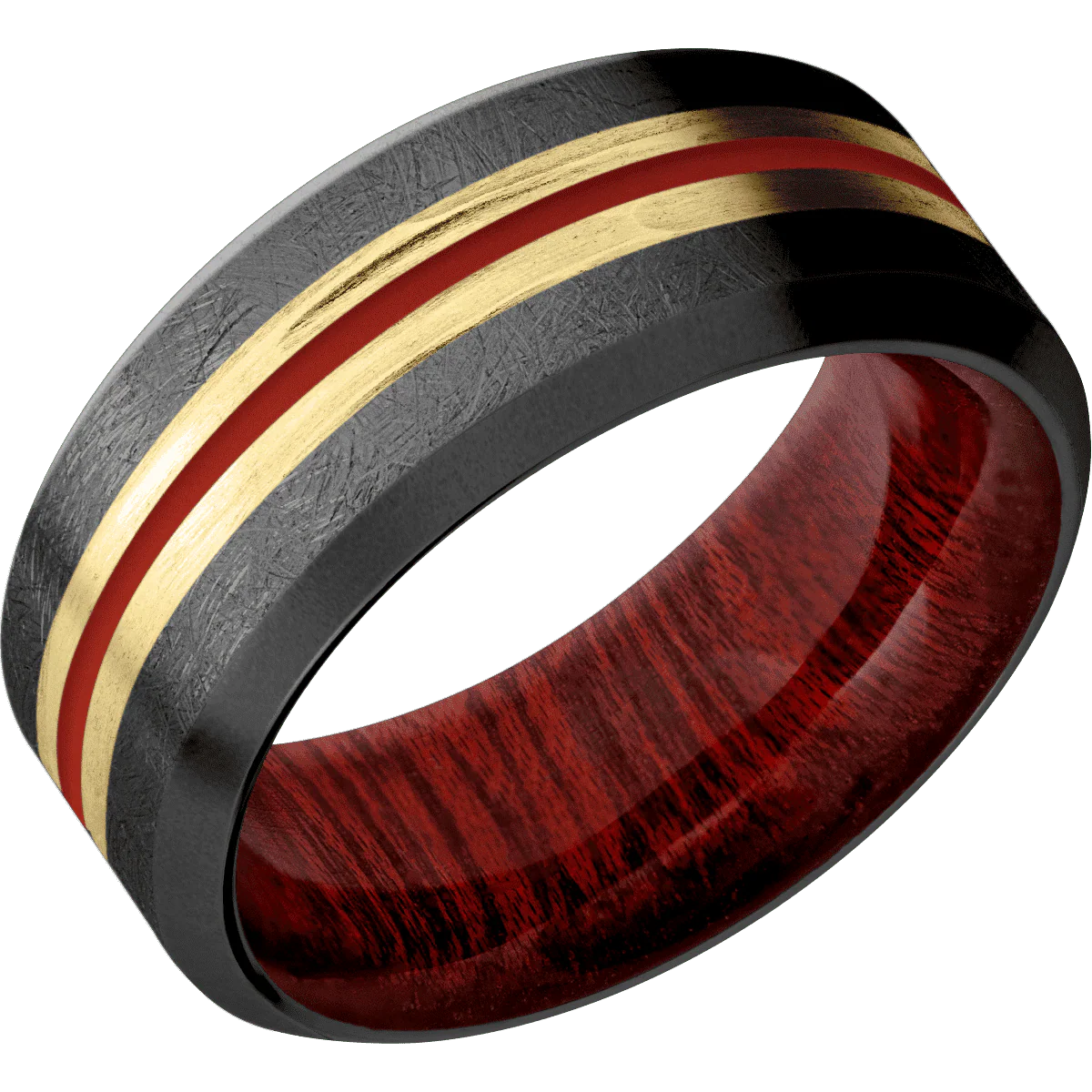 Zirconium + Distressed , Bead Finish + Blood Wood - Image 2