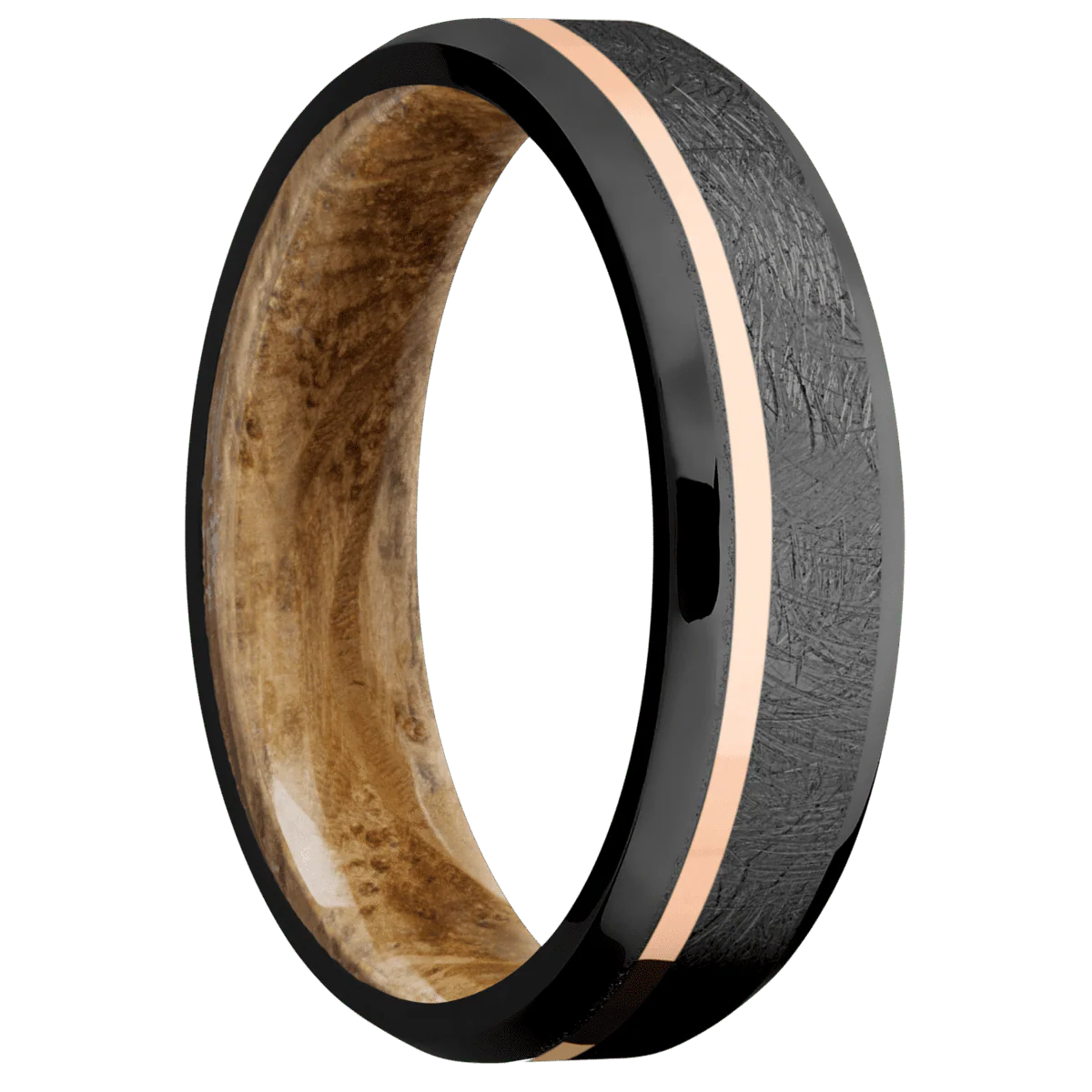 Zirconium + Distressed , Polish Finish + Whiskey Barrel