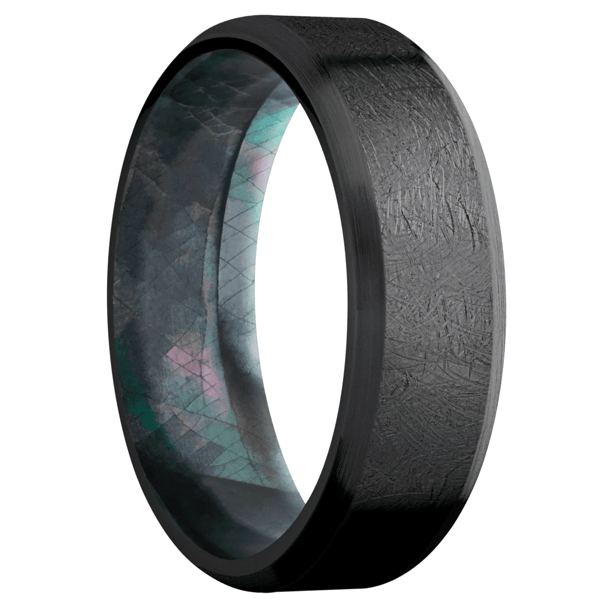 Zirconium + Distressed , Satin Finish + Black Mother of Pearl
