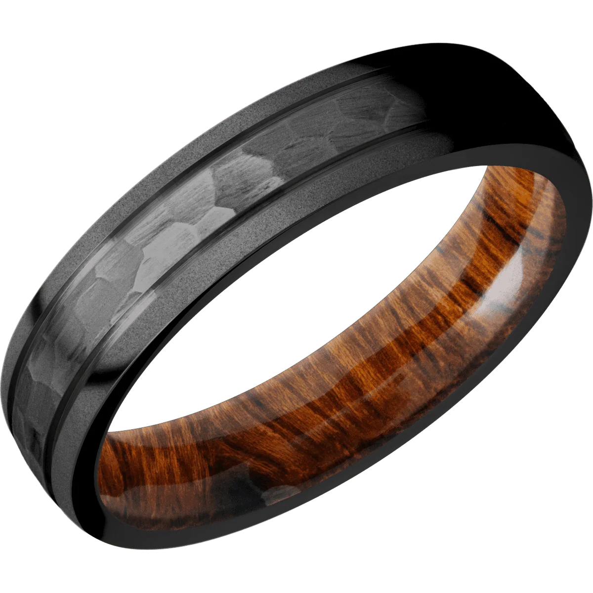 Zirconium + Hammer , Bead Finish + Desert Iron Wood - Image 2