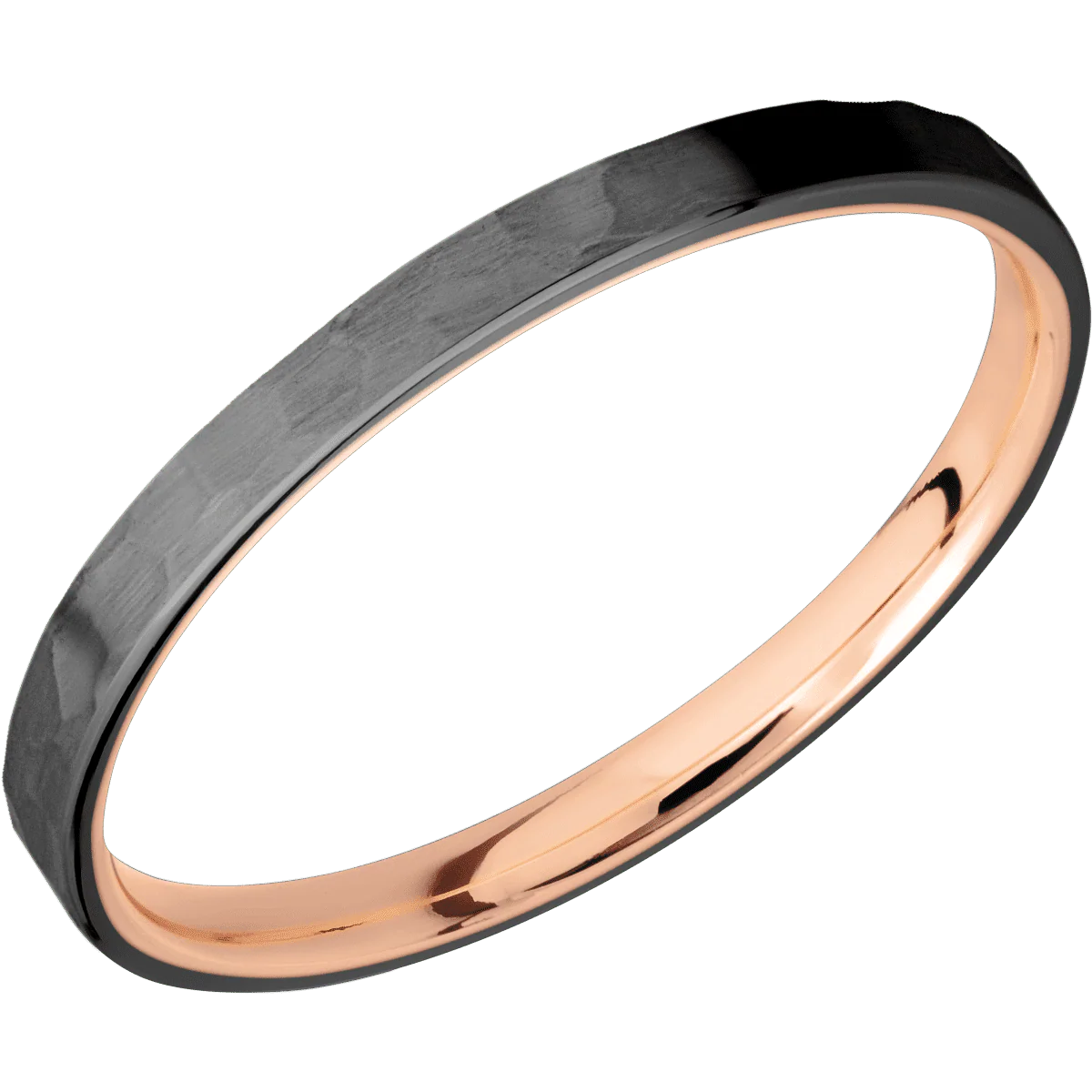 Zirconium + Hammer Finish + 14K Rose Gold - Image 2