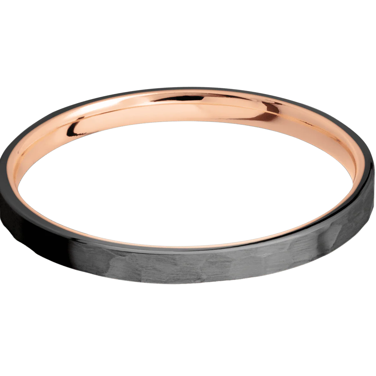 Zirconium + Hammer Finish + 14K Rose Gold - Image 3