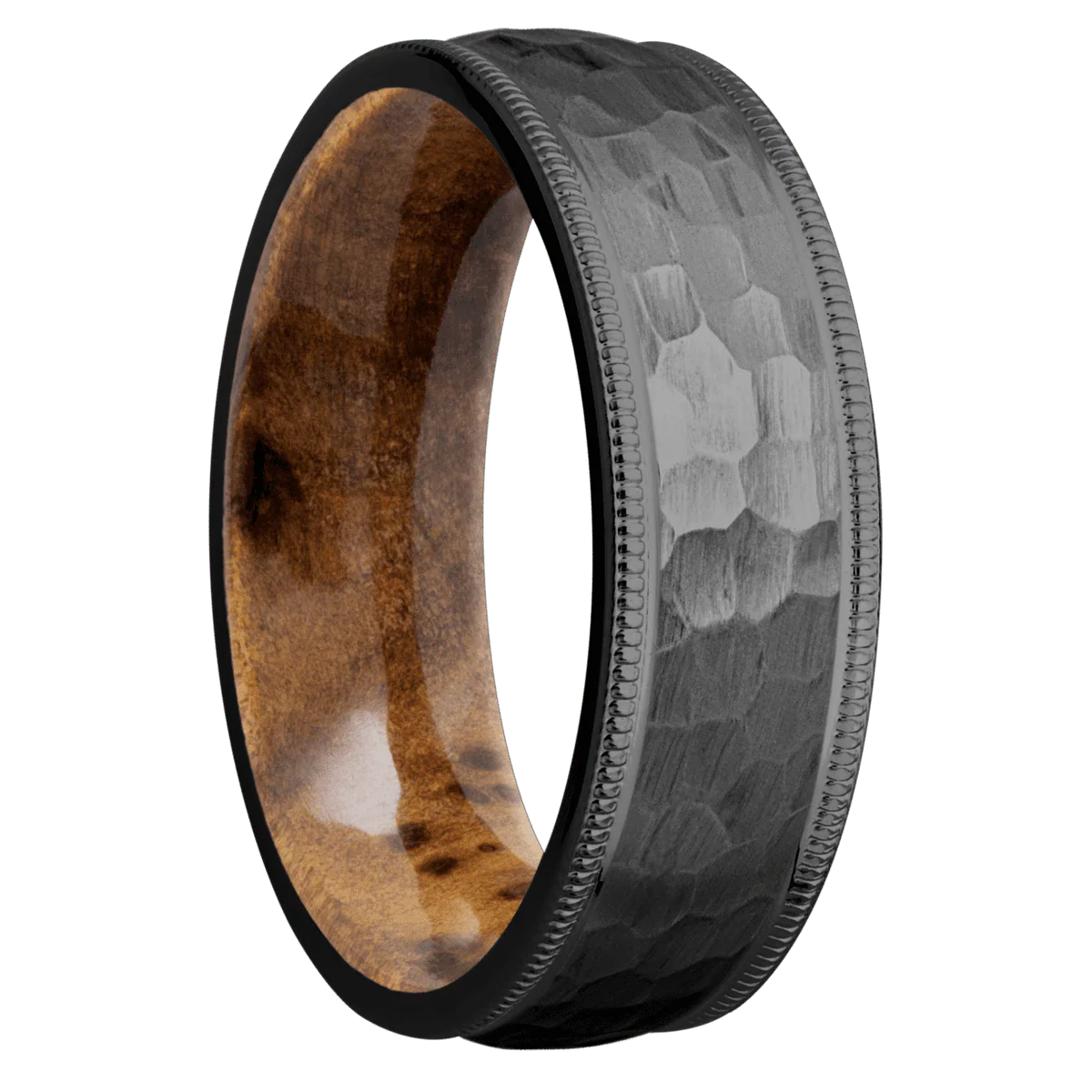 Zirconium + Hammer Finish + Thuya Burl