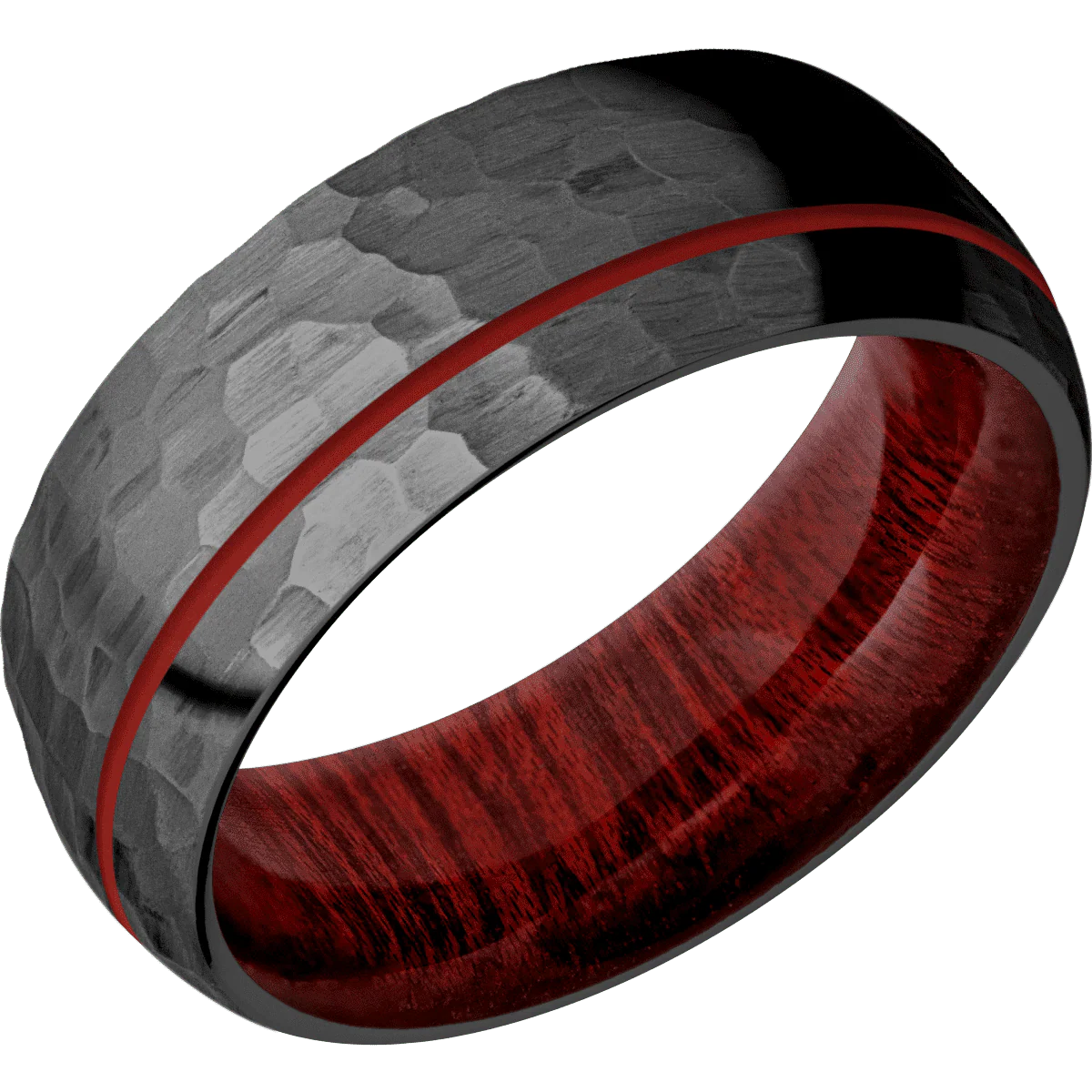 Zirconium + Hammer , Hammer Finish + Blood Wood - Image 2