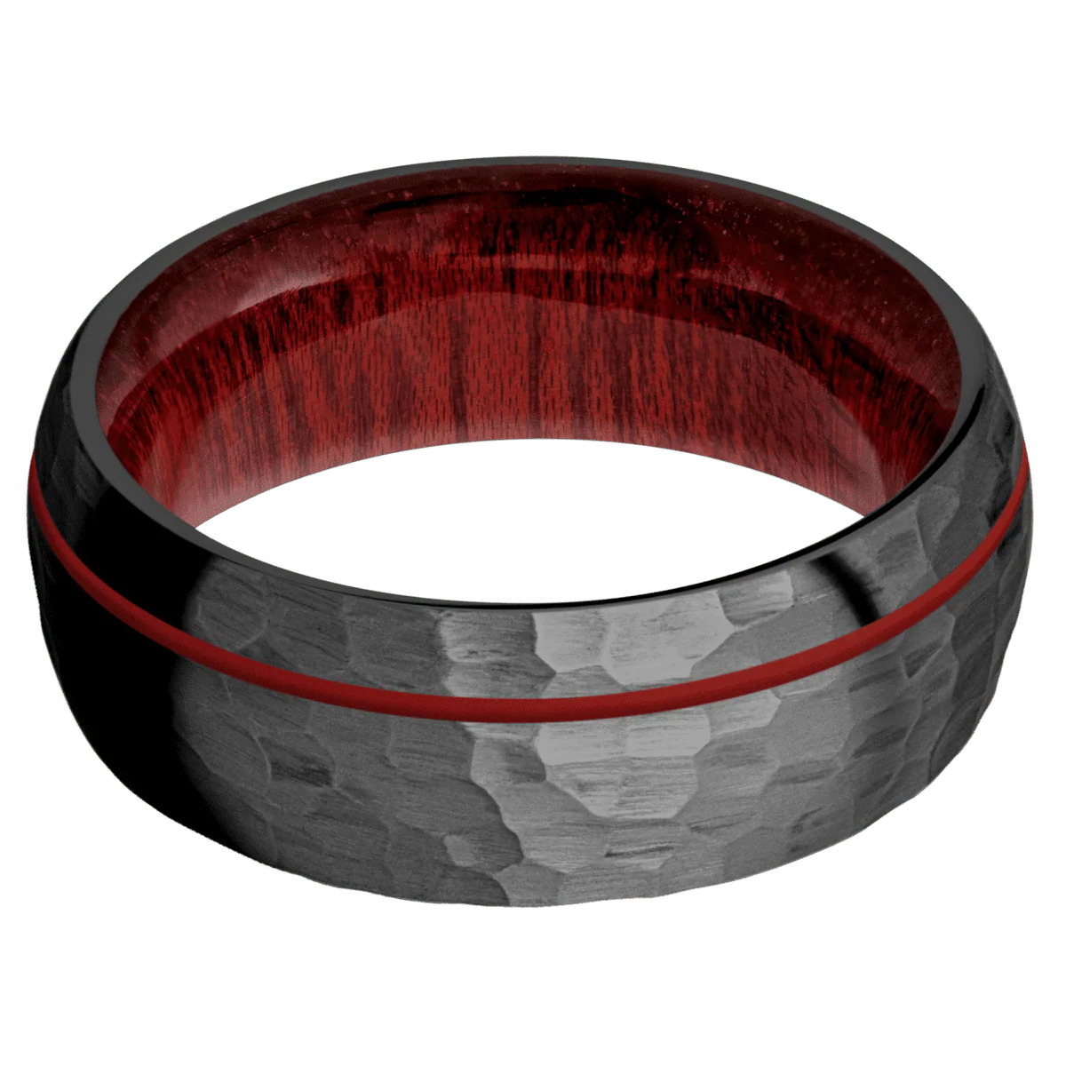 Zirconium + Hammer , Hammer Finish + Blood Wood - Image 3