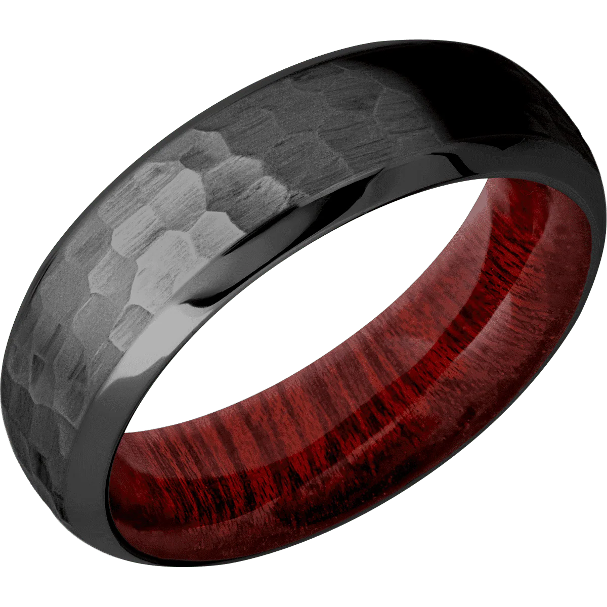 Zirconium + Hammer , Polish Finish + Blood Wood - Image 2
