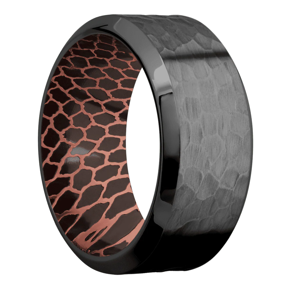Zirconium + Hammer , Polish Finish + Superconductor Noir