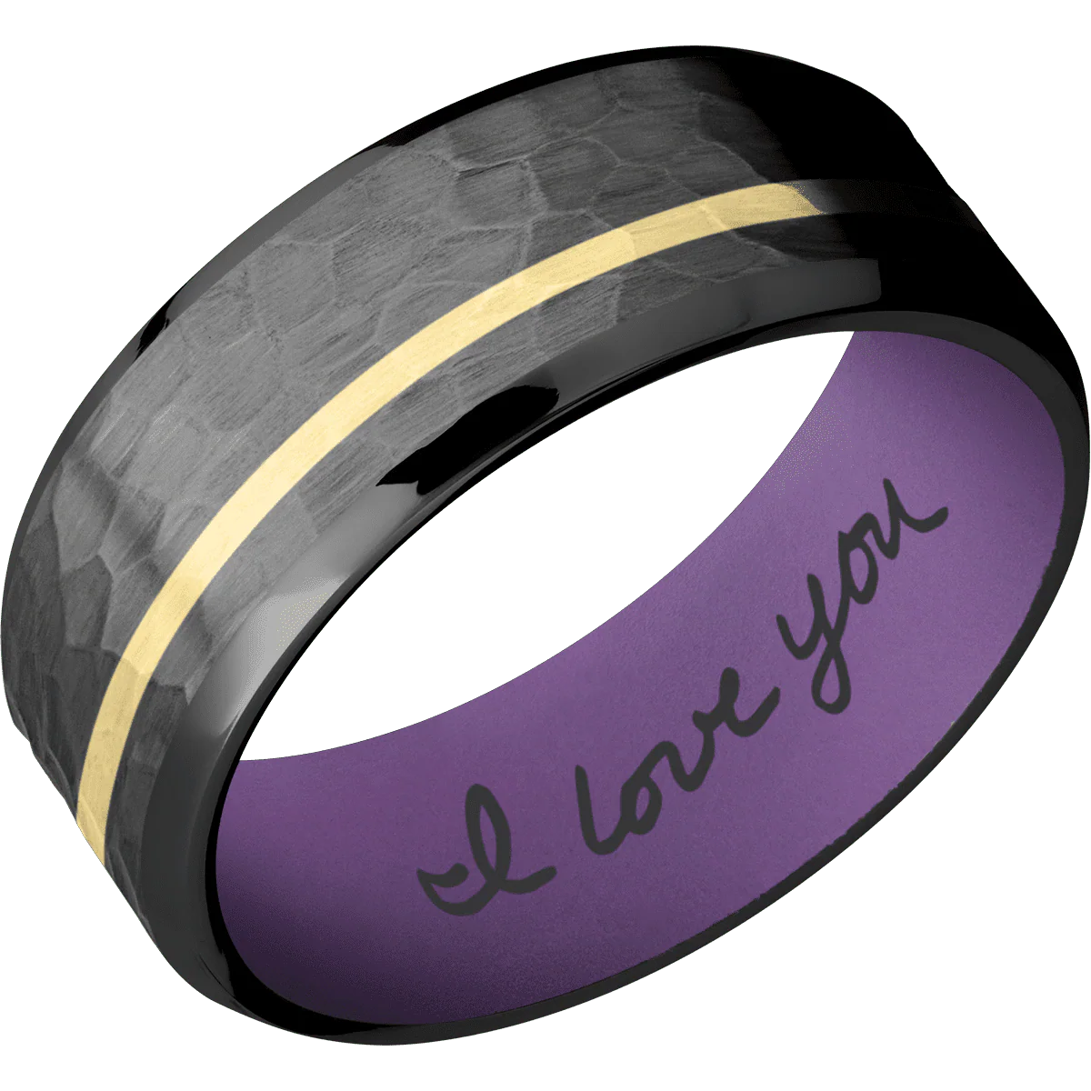 Zirconium + Hammer , Polish Finish + Wild Purple - Image 2