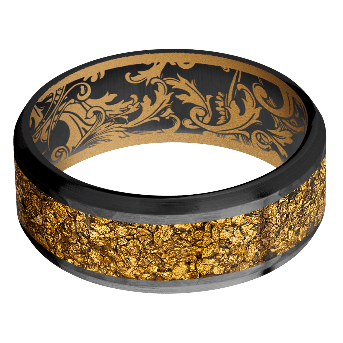 Zirconium + Hammer , Satin Finish + Gold - Image 3