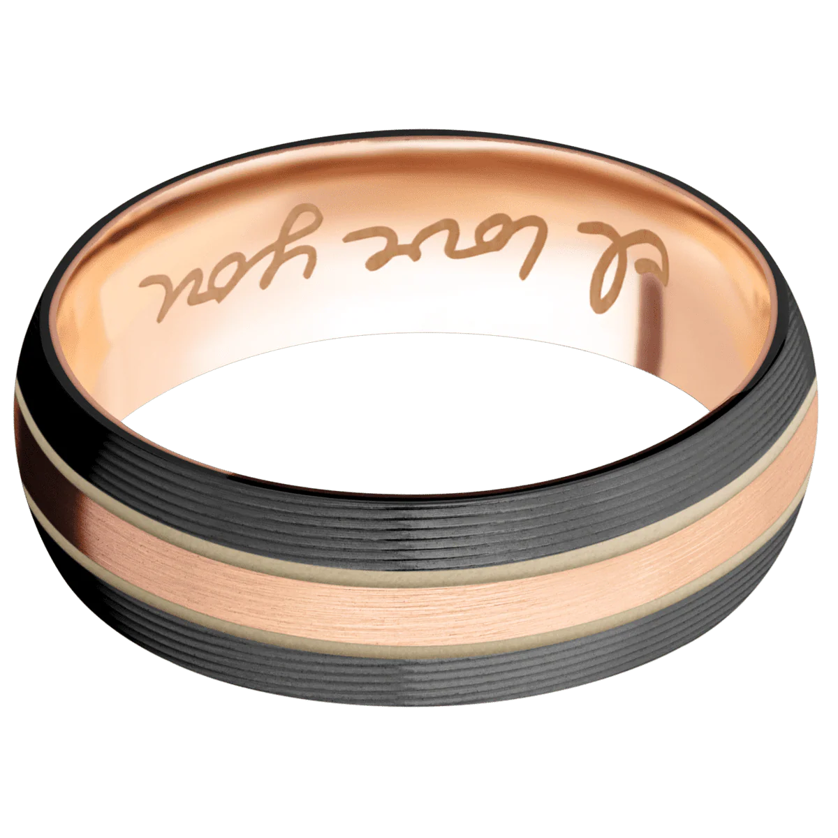 Zirconium + Machine Finish + 14K Rose Gold - Image 3