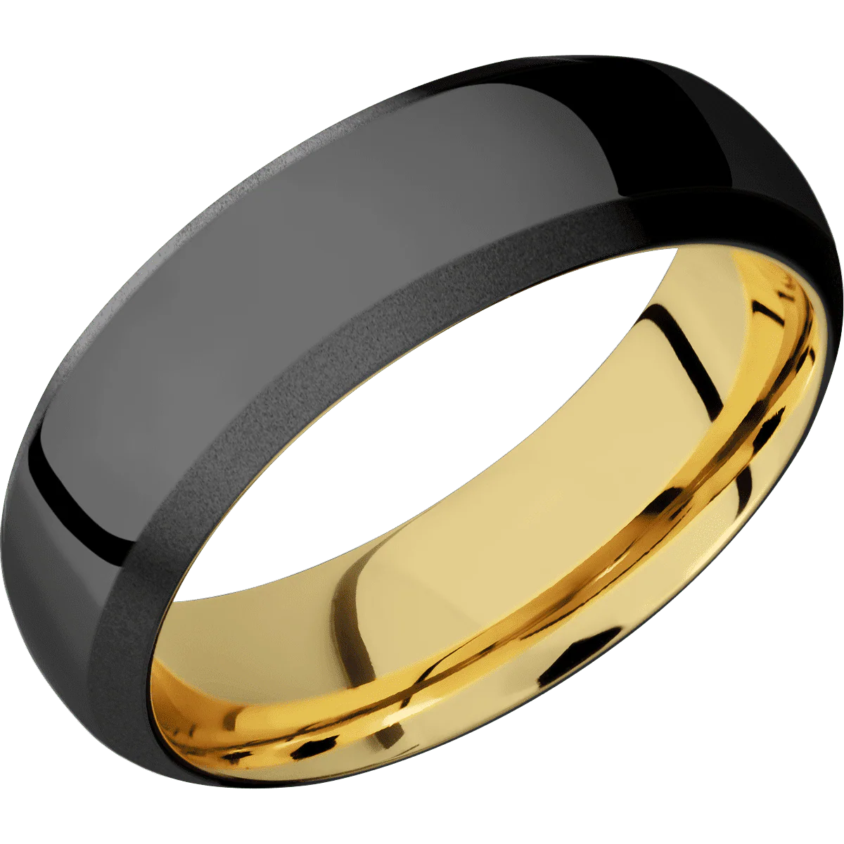 Zirconium + Polish , Bead Finish + 14K Yellow Gold - Image 2