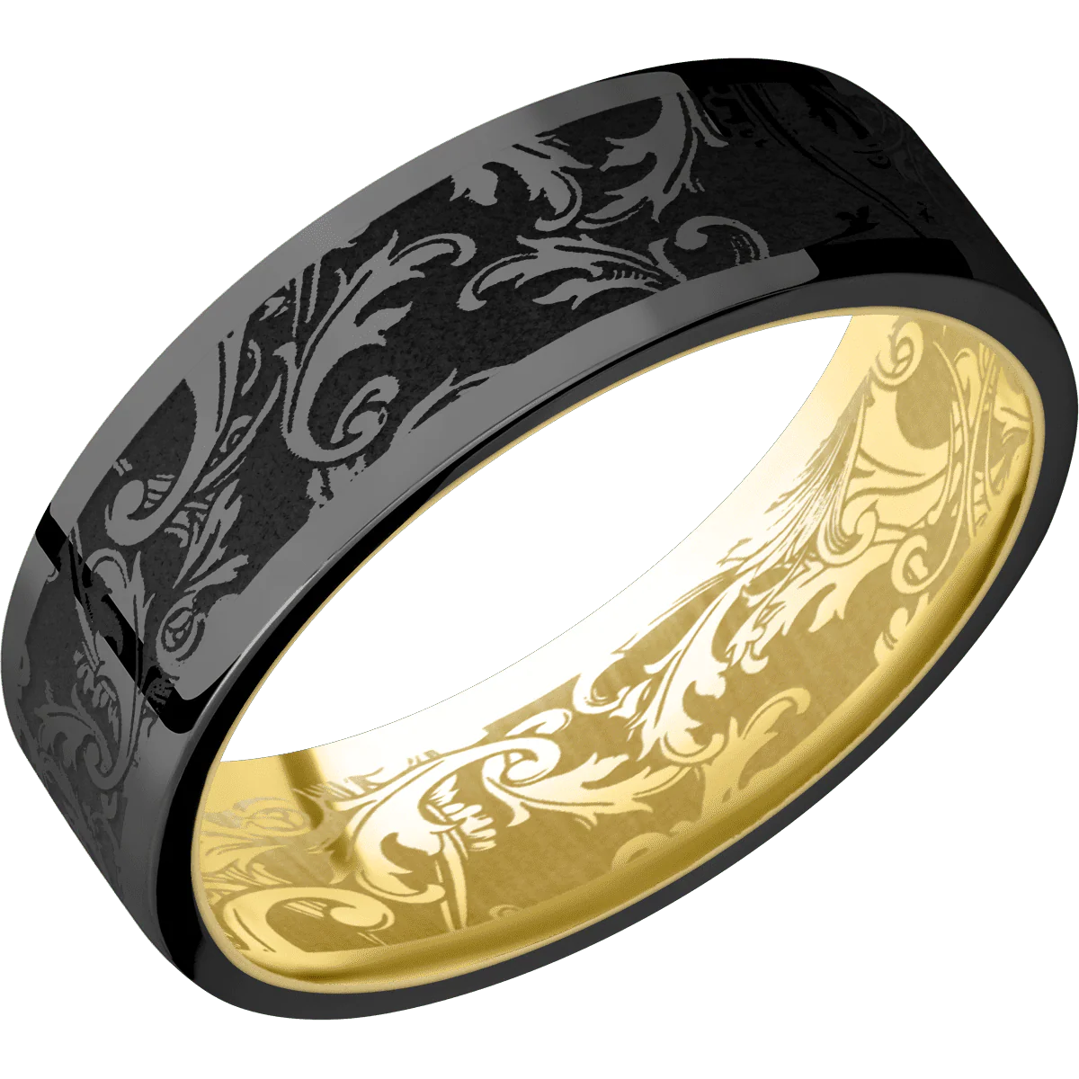 Zirconium + Polish Finish + 14K Yellow Gold - Image 2