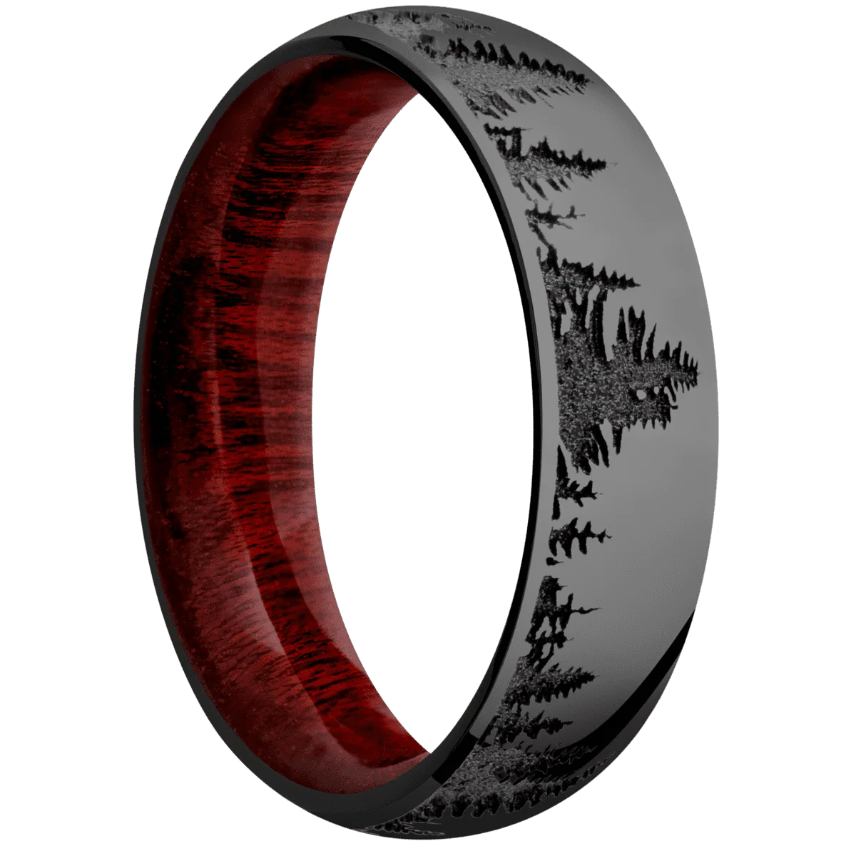 Zirconium + Polish Finish + Blood Wood