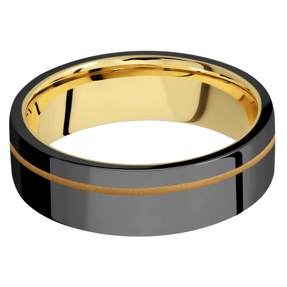 Zirconium + Polish , Polish Finish + 10K Yellow Gold - Image 3
