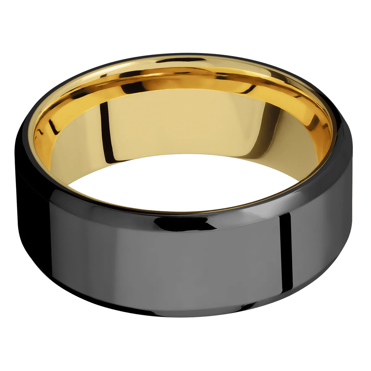 Zirconium + Polish , Polish Finish + 10K Yellow Gold - Image 3