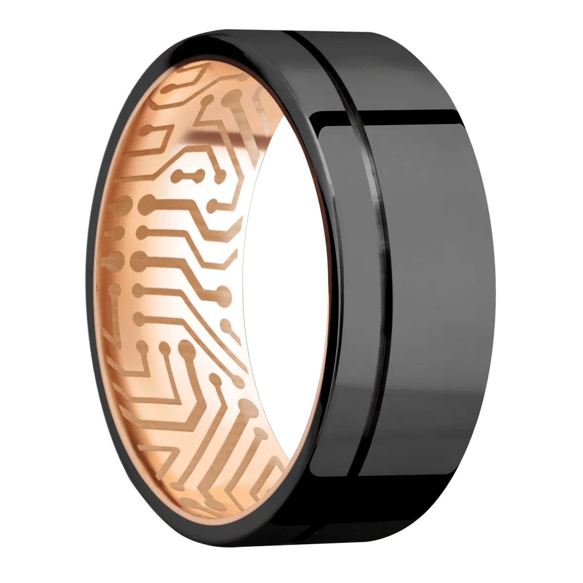 Zirconium + Polish , Polish Finish + 14K Rose Gold