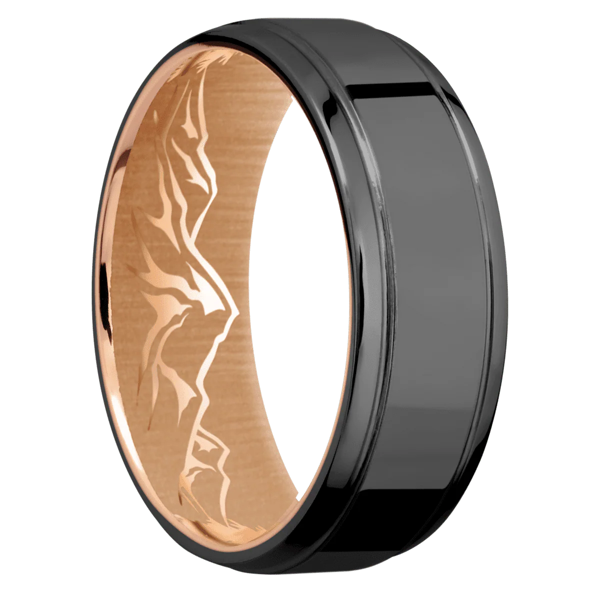 Zirconium + Polish , Polish Finish + 14K Rose Gold