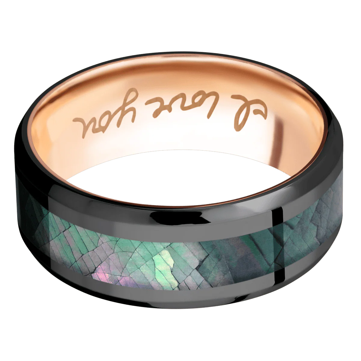 Zirconium + Polish , Polish Finish + 14K Rose Gold - Image 3