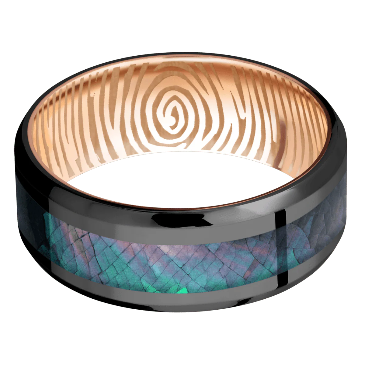 Zirconium + Polish , Polish Finish + 14K Rose Gold - Image 3