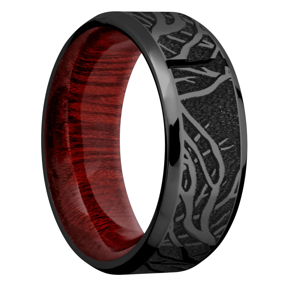 Zirconium + Polish , Polish Finish + Blood Wood