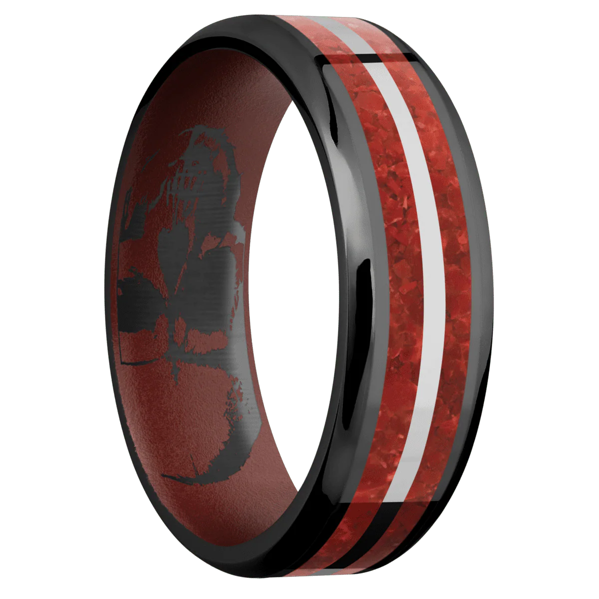 Zirconium + Polish , Polish Finish + Crimson