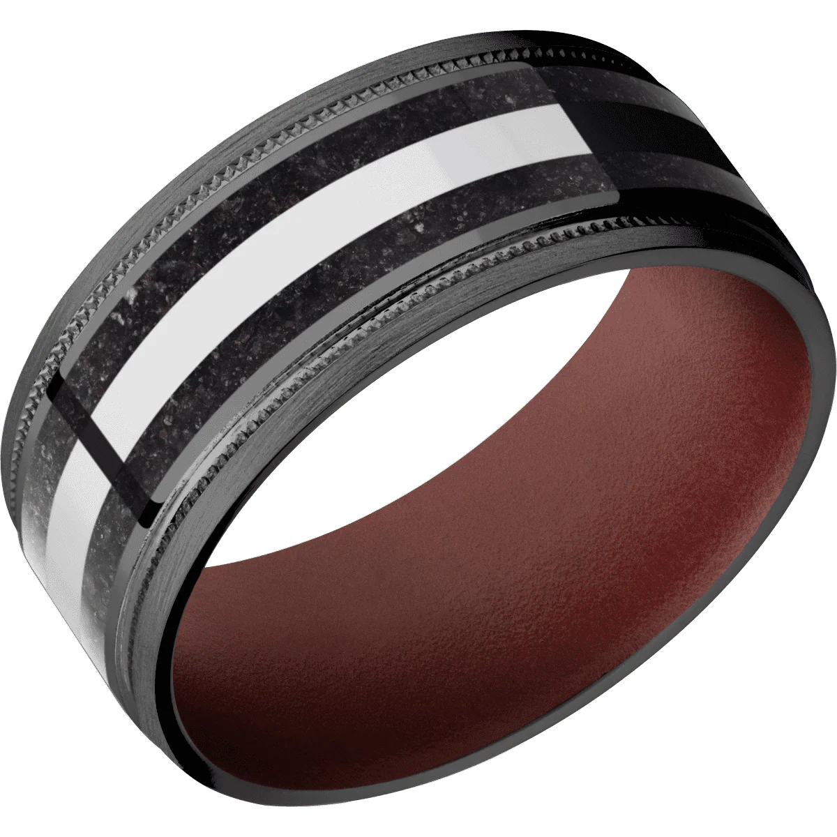 Zirconium + Polish , Satin Finish + Crimson - Image 2
