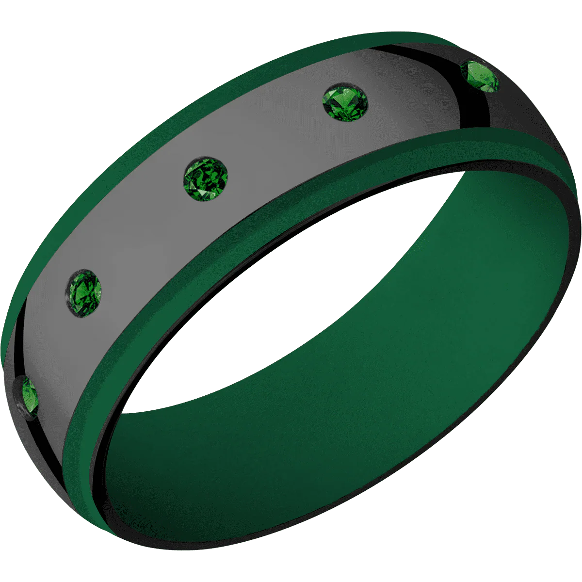 Zirconium + Polish , Satin Finish + Green - Image 2