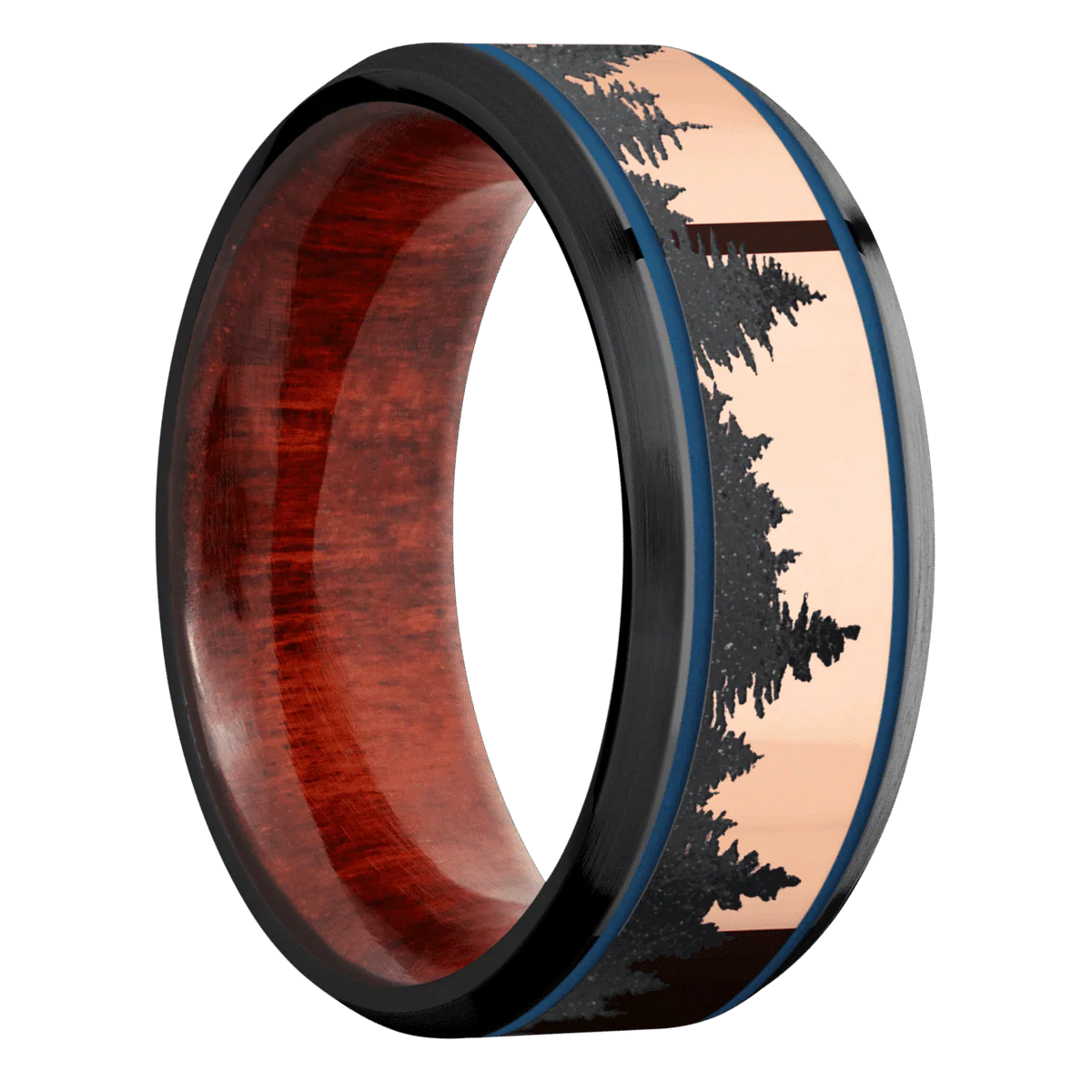 Zirconium + Polish , Satin Finish + Red Heart