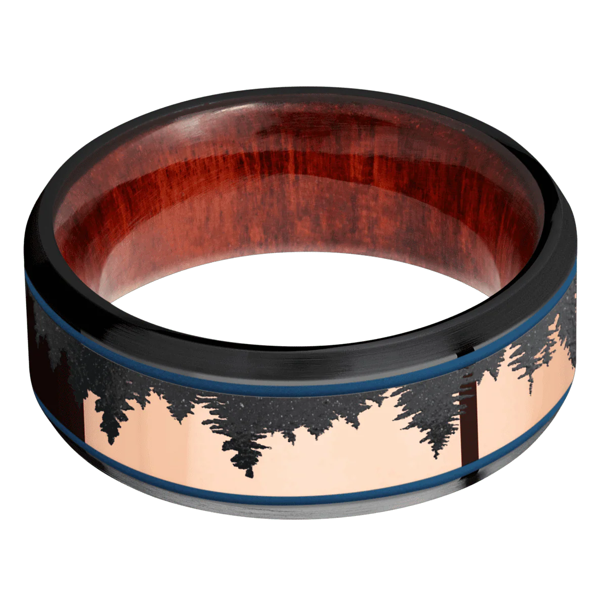 Zirconium + Polish , Satin Finish + Red Heart - Image 3