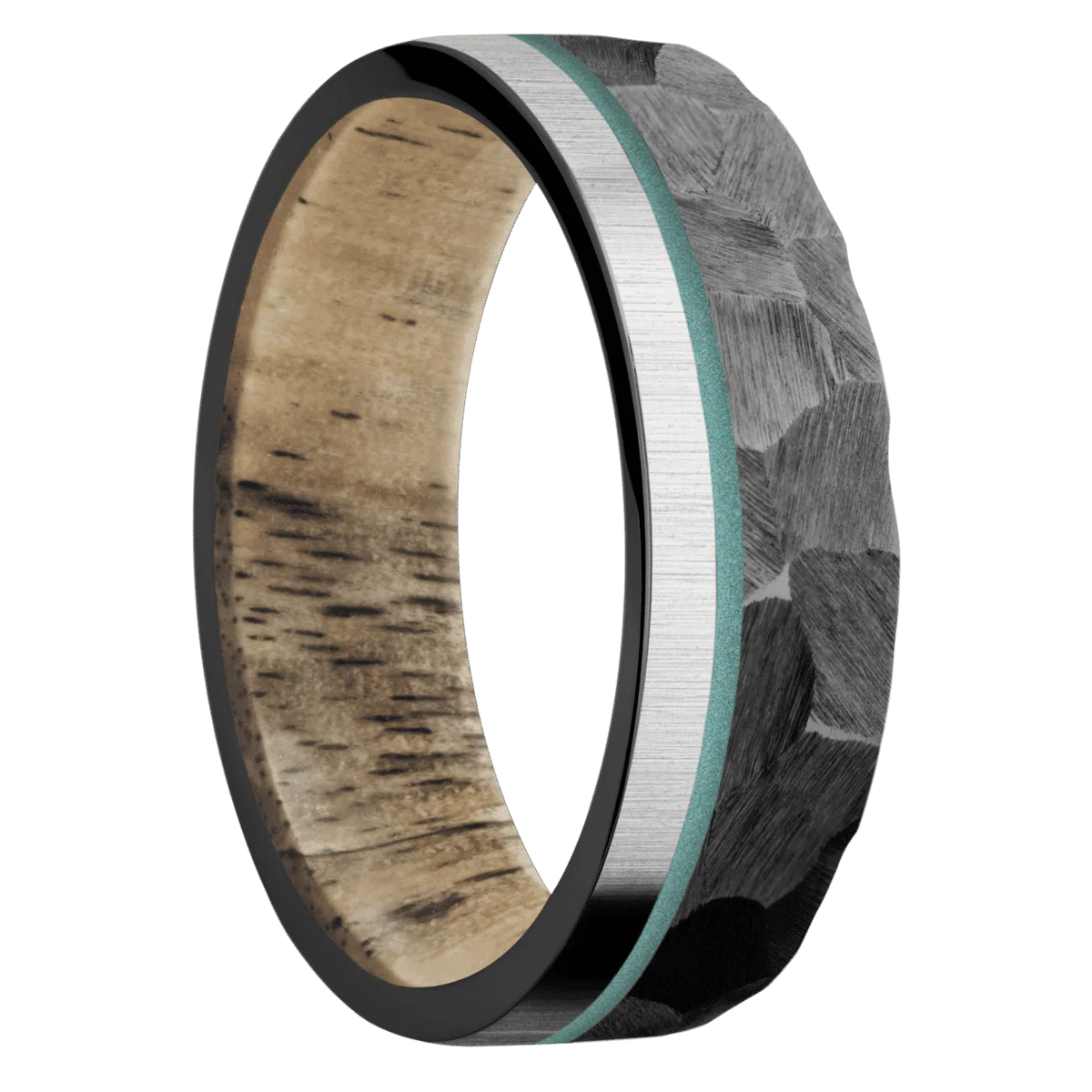 Zirconium + Rock , Crosssatinsilver Finish + Spalted Tamarind