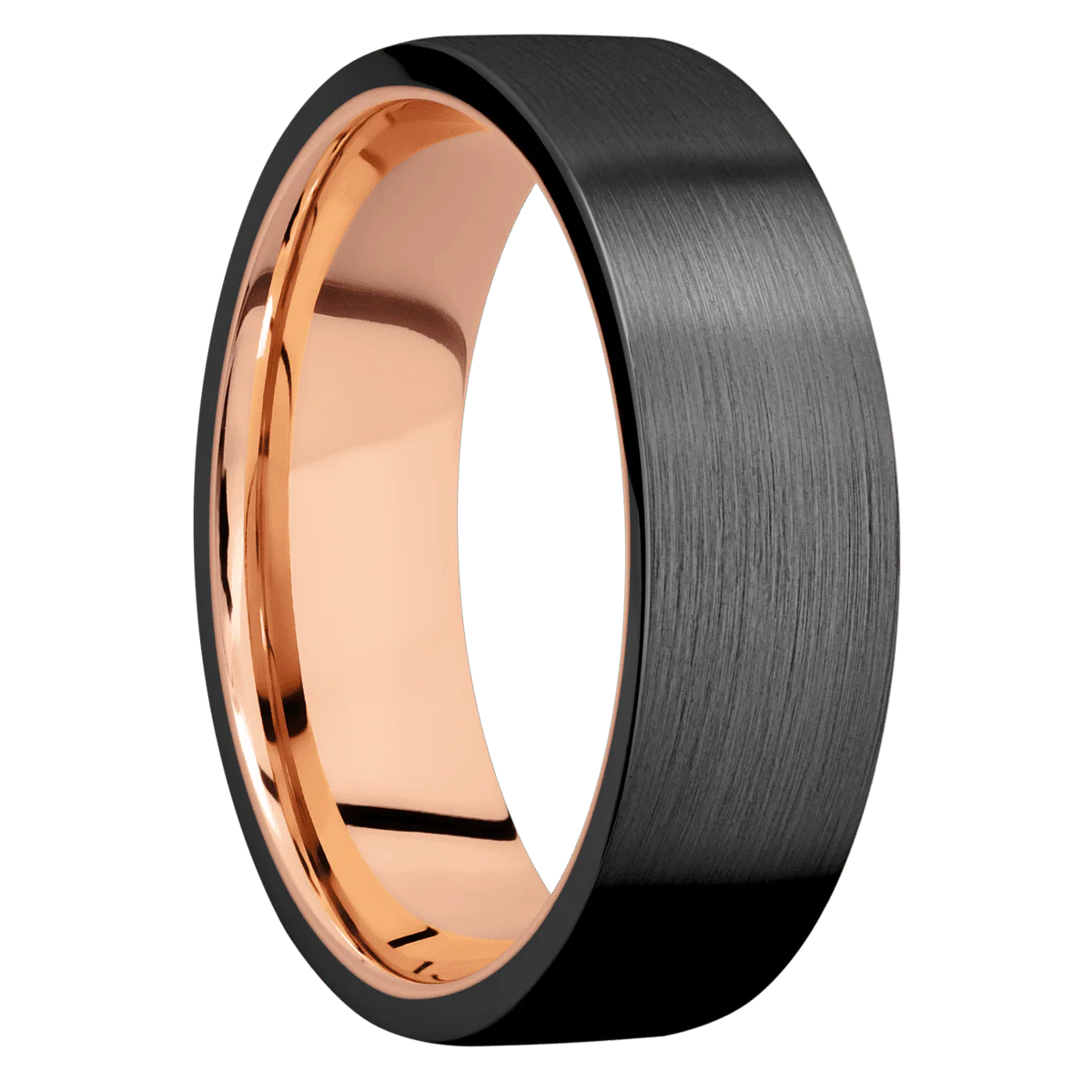 Zirconium + Satin Finish + 14K Rose Gold