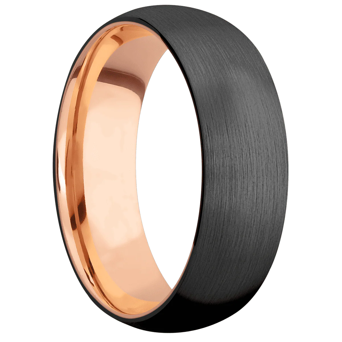 Zirconium + Satin Finish + 14K Rose Gold
