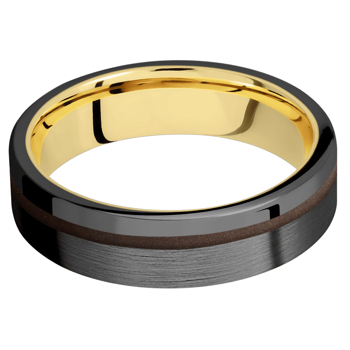 Zirconium + Satin , Polish Finish + 10K Yellow Gold - Image 3