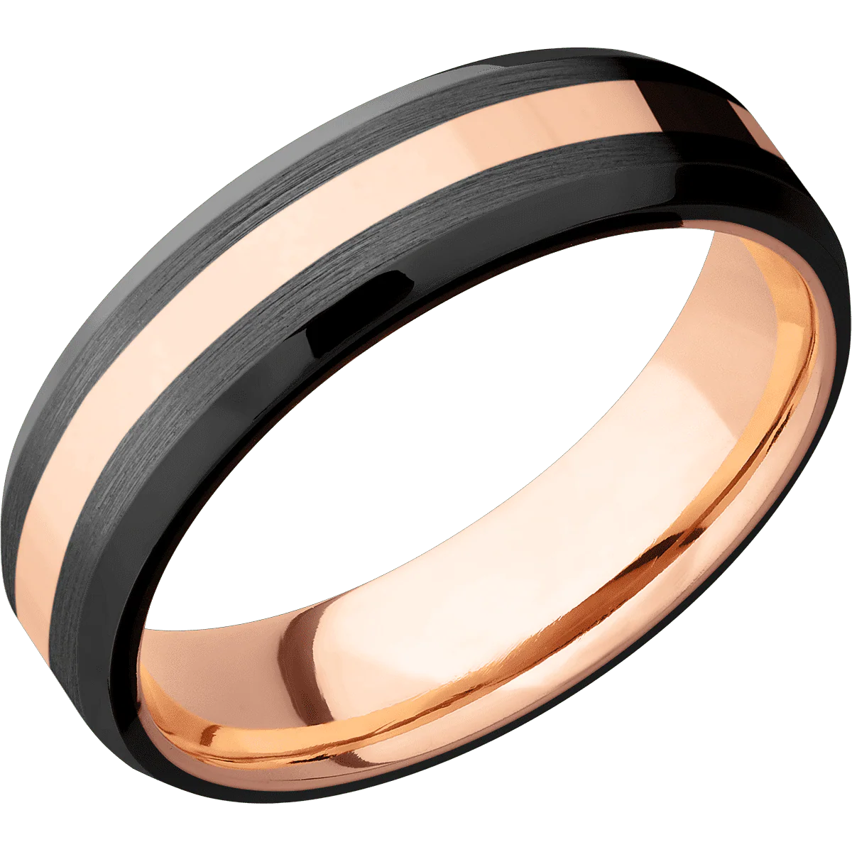 Zirconium + Satin , Polish Finish + 14K Rose Gold - Image 2