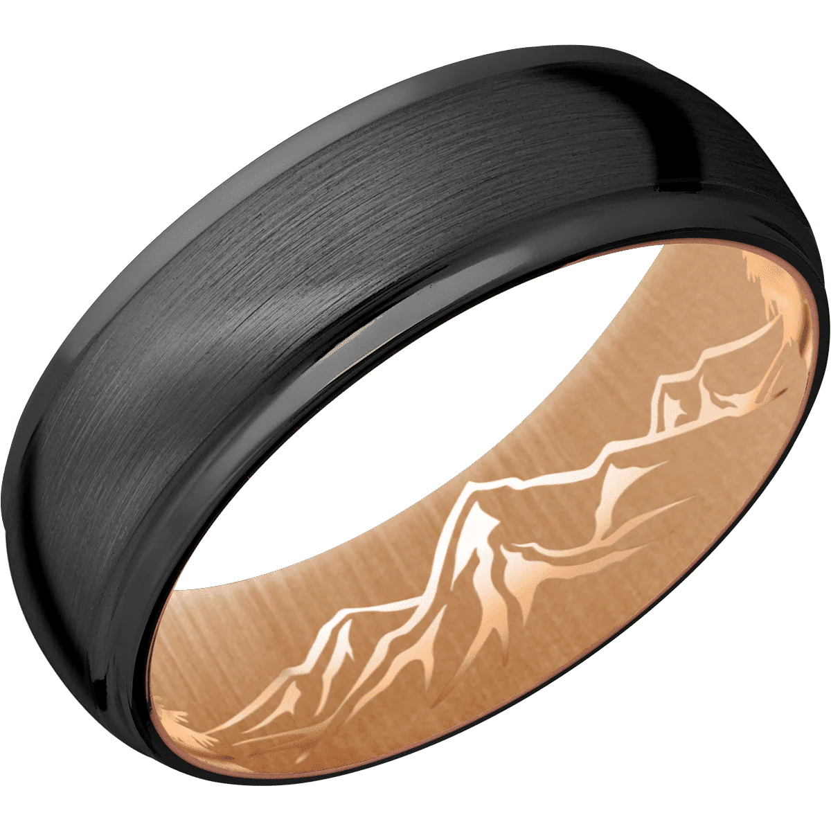 Zirconium + Satin , Polish Finish + 14K Rose Gold - Image 2